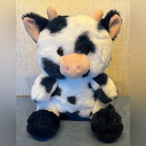 Plush 9” Black and White Cow New